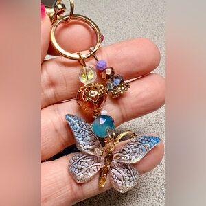 Elegant blue and purple Butterfly purse charm